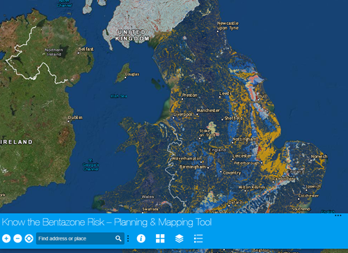 Bentazone planning and risk map